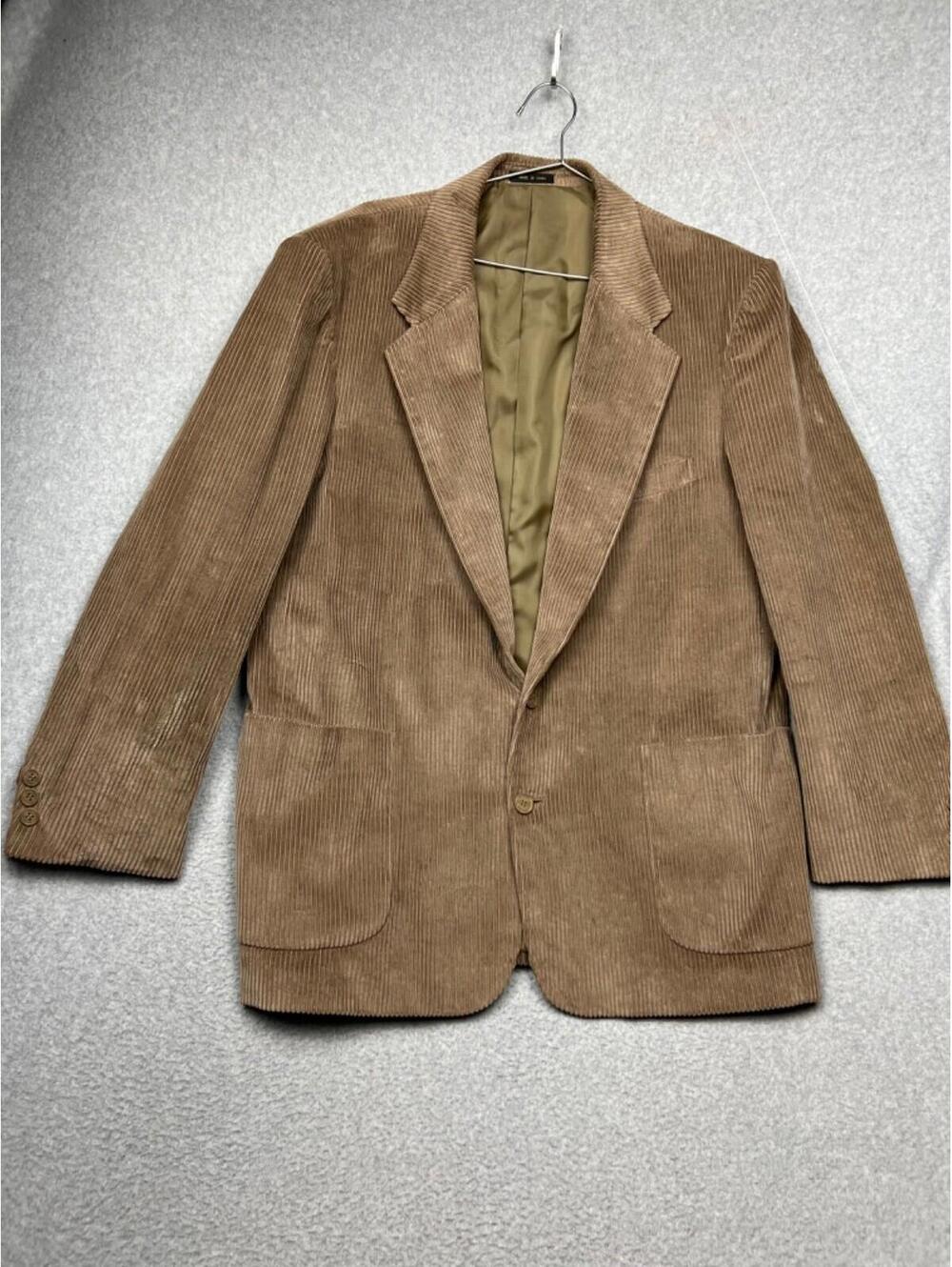 Members Only Corduroy Brown Blazer Coat Mens 44 L Casual Winter Classic Holiday